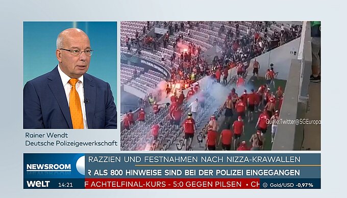 Rainer Wendt Hooligans Fußball WELT-TV Rainer Wendt Hooligans Fußball WELT-TV
