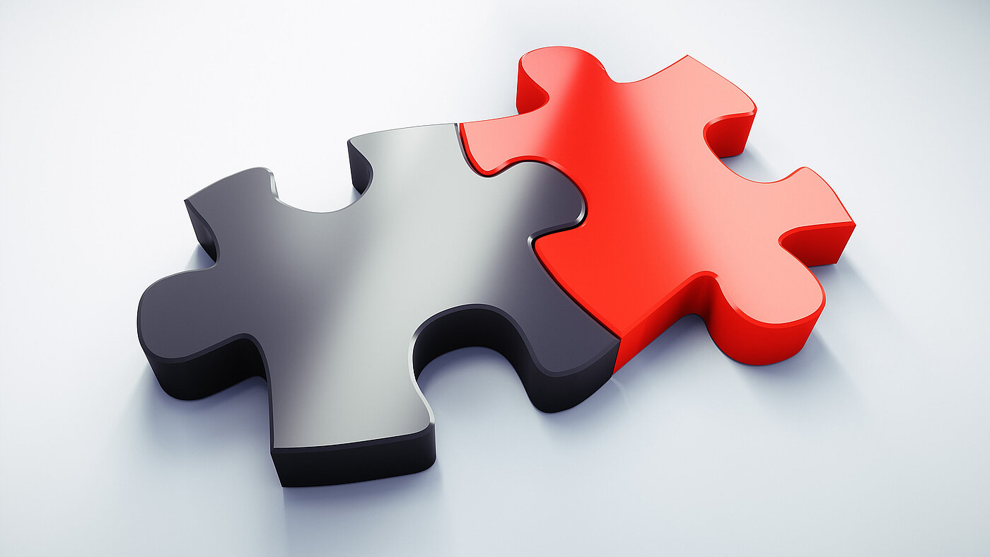 Puzzleteile in Schwarz-Rot große Koalition