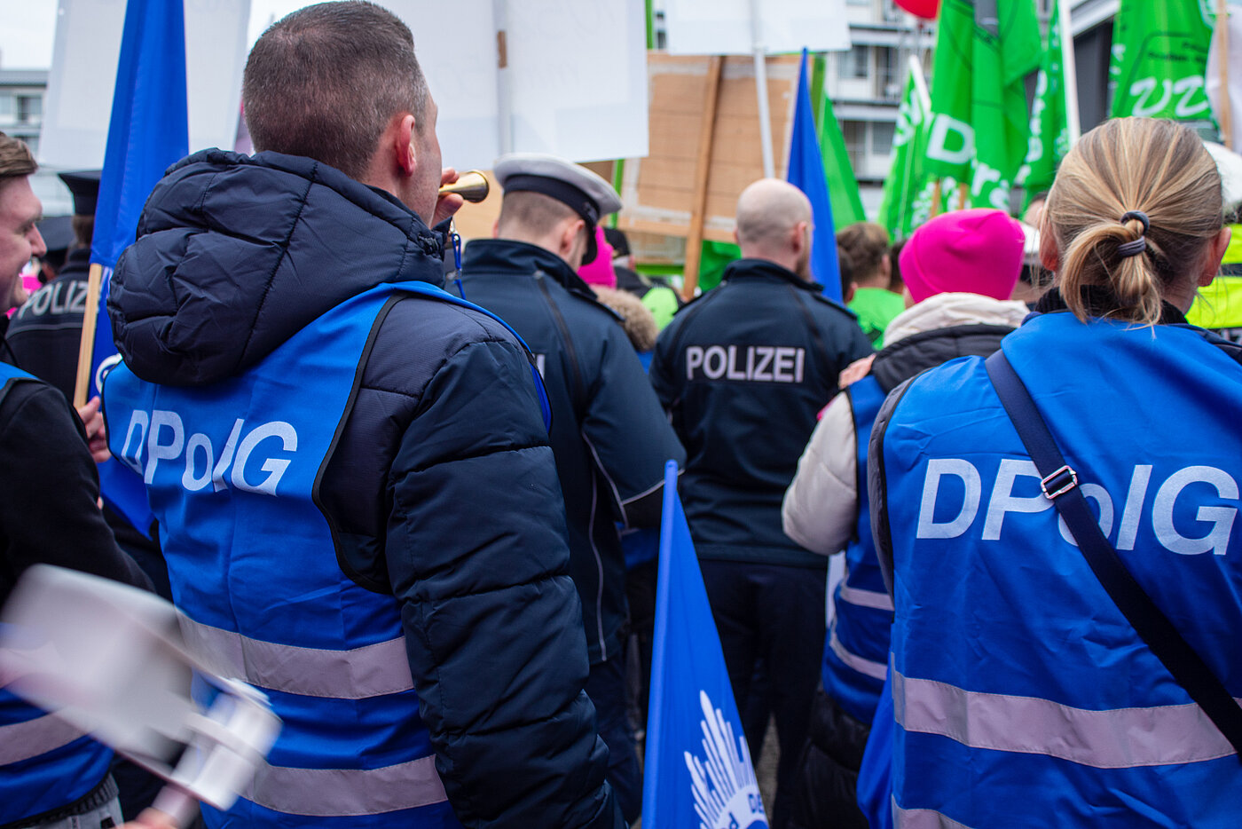 DPolG Demonstranten in Potsdam