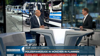 Polizeifahrzeuge Brandstiftung vor G7 Gipfel_Interview Wendt WELT TV