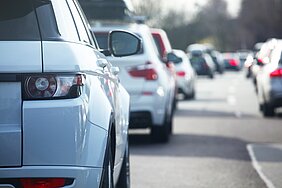 Stau auf Autobahn